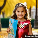 Gal Gadot의 원더우먼 캐스팅 스토리 - **Prompt:** "A young girl, around 8 years old, dressed in a full Wonder Woman costume, complete with...